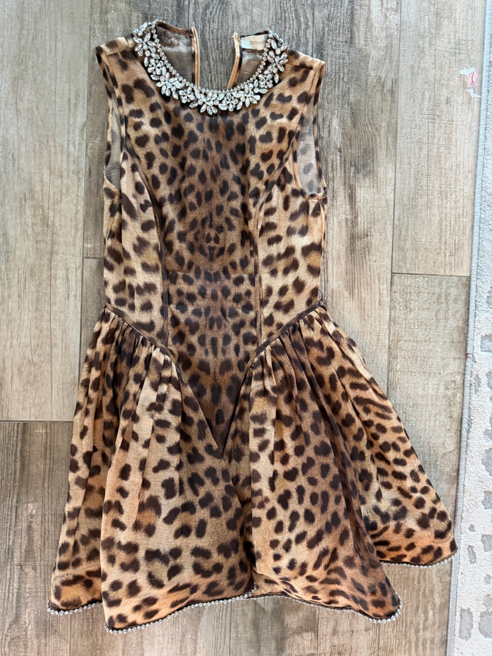 Zimmermann Brown Leopard Print Mini Dress